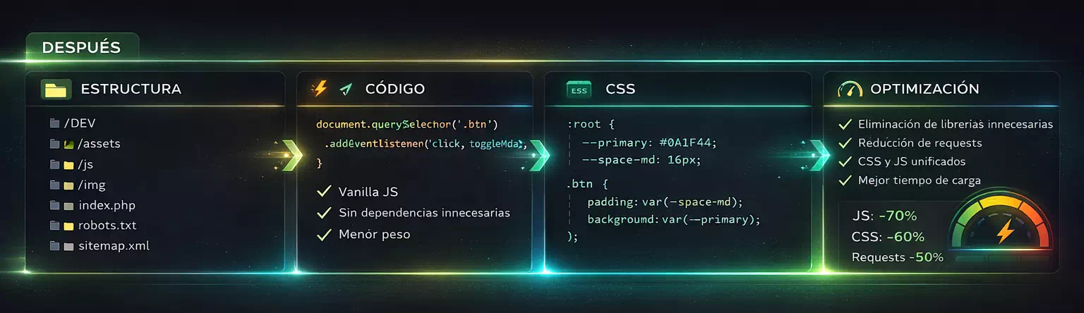 Después: sitio optimizado